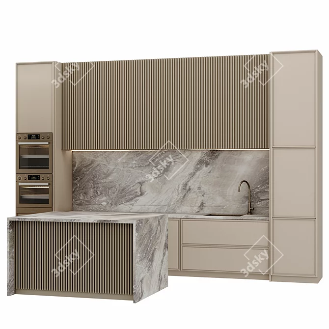 Modern Kitchen Set: High-Quality 3D Model 3D model image 5