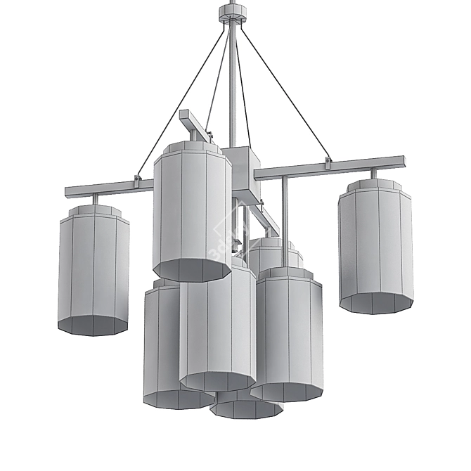 Industrial Oasis Outdoor Chandelier 3D model image 2