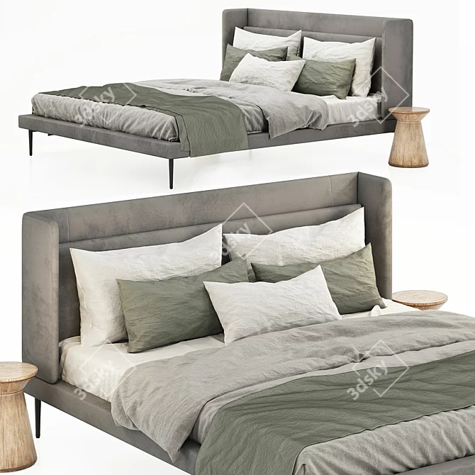 Stylish BoConcept Austin Bed 3D model image 1