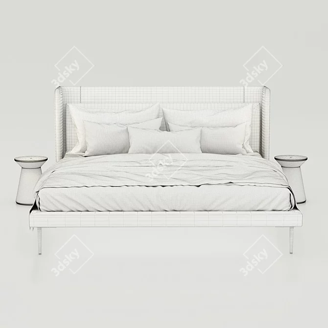 Stylish BoConcept Austin Bed 3D model image 7