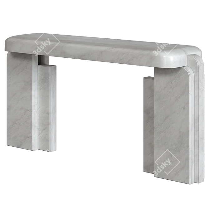 Elegant White Marble Marta Console 3D model image 6