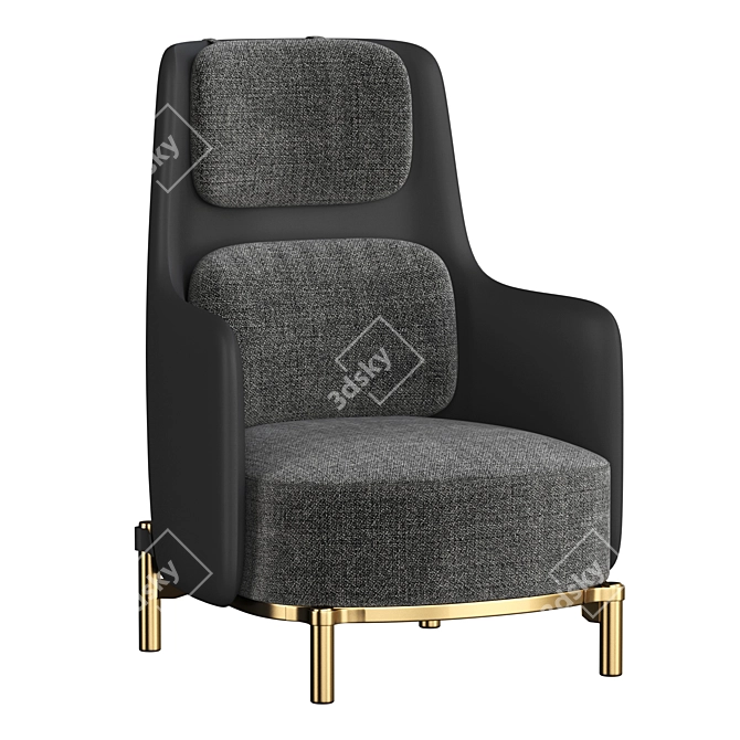 Modern Minotti Tape Armchair 3D model image 1