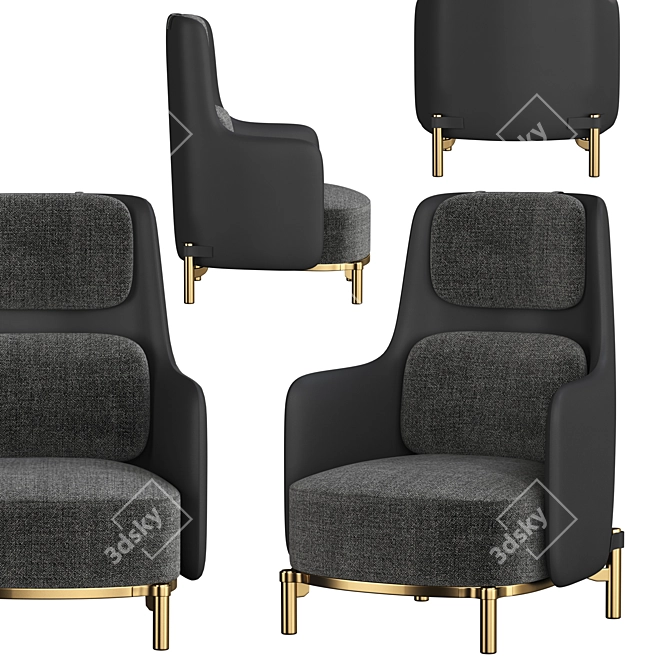 Modern Minotti Tape Armchair 3D model image 2