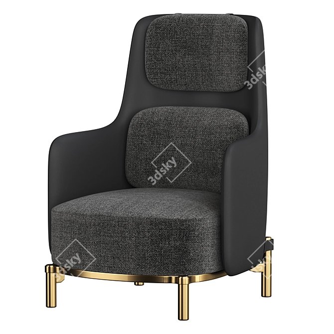 Modern Minotti Tape Armchair 3D model image 4