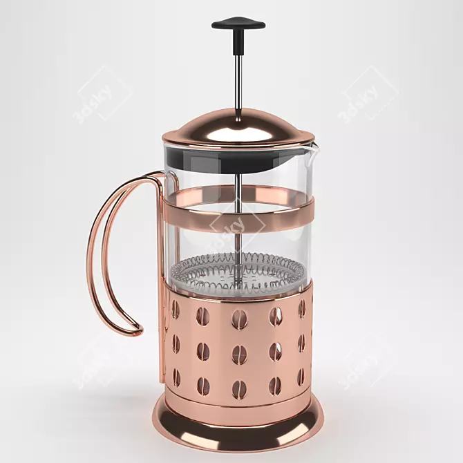 Sleek French Press Coffee Maker 3D model image 1