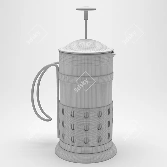 Sleek French Press Coffee Maker 3D model image 2