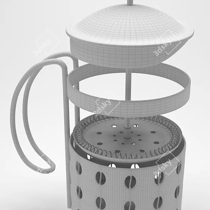 Sleek French Press Coffee Maker 3D model image 3