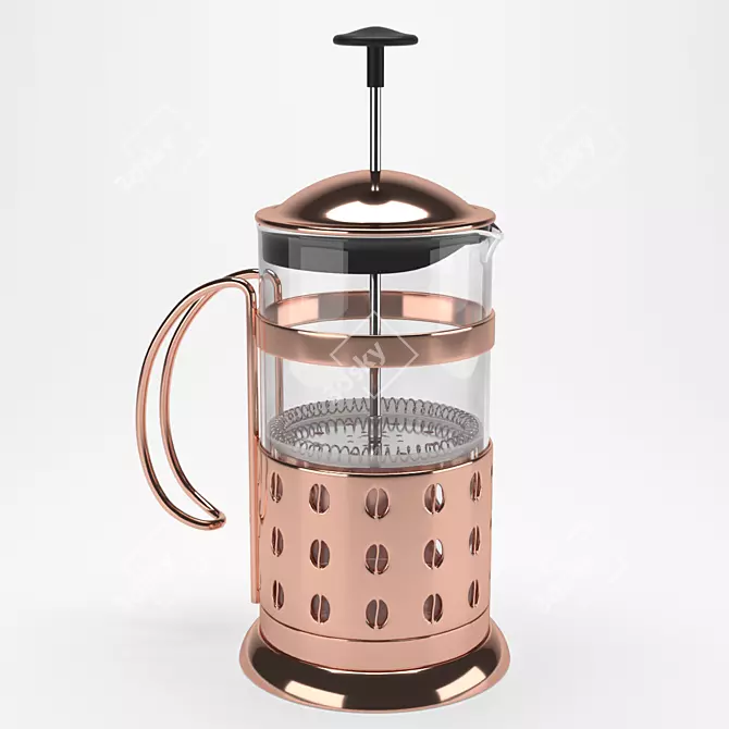 Sleek French Press Coffee Maker 3D model image 4