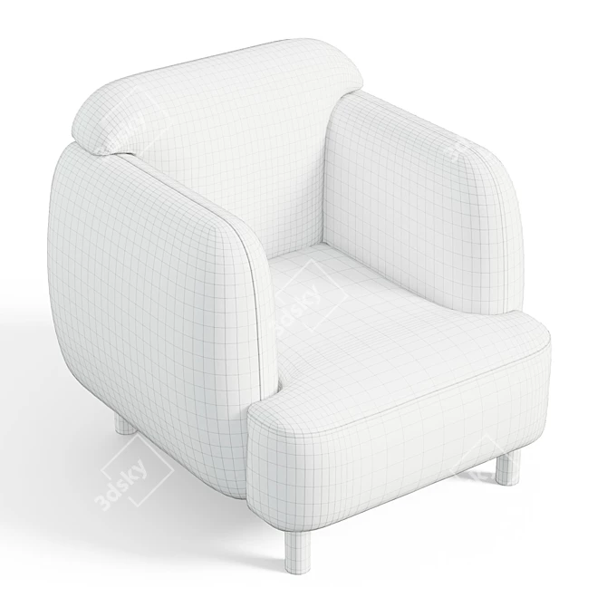 Cozy Oak Elliot Chair 3D model image 6