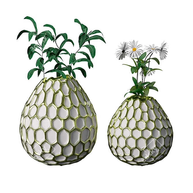 Ceramic Honeycomb Vases: Stunning Anthropologie Collection 3D model image 2