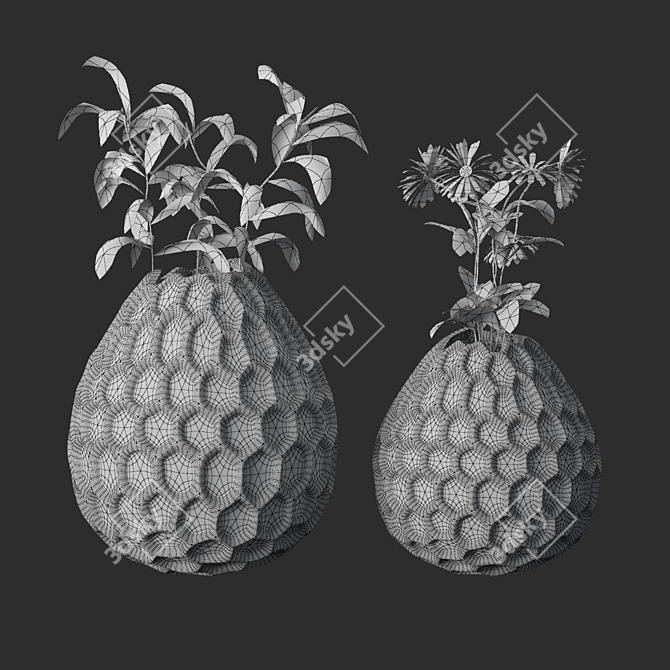 Ceramic Honeycomb Vases: Stunning Anthropologie Collection 3D model image 4