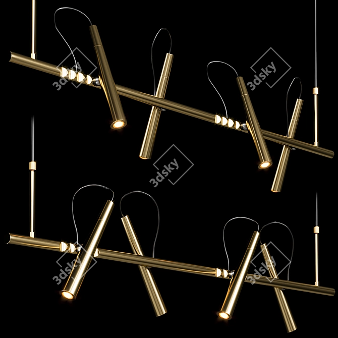 Sleek and Stylish BECKY LONG Pendant Light 3D model image 4