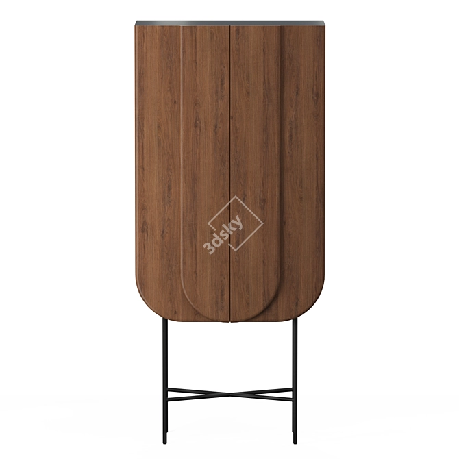 Elegant Bloom Bar Cabinet 3D model image 2