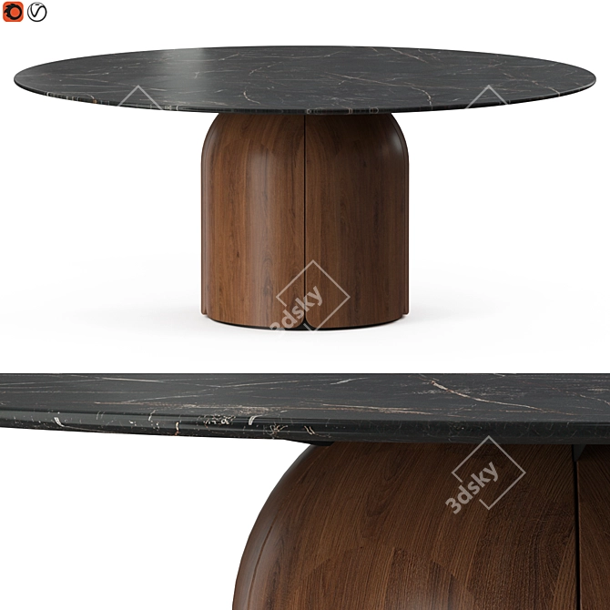 Milla & Milli Bloom Table: Elegant and Versatile 3D model image 1