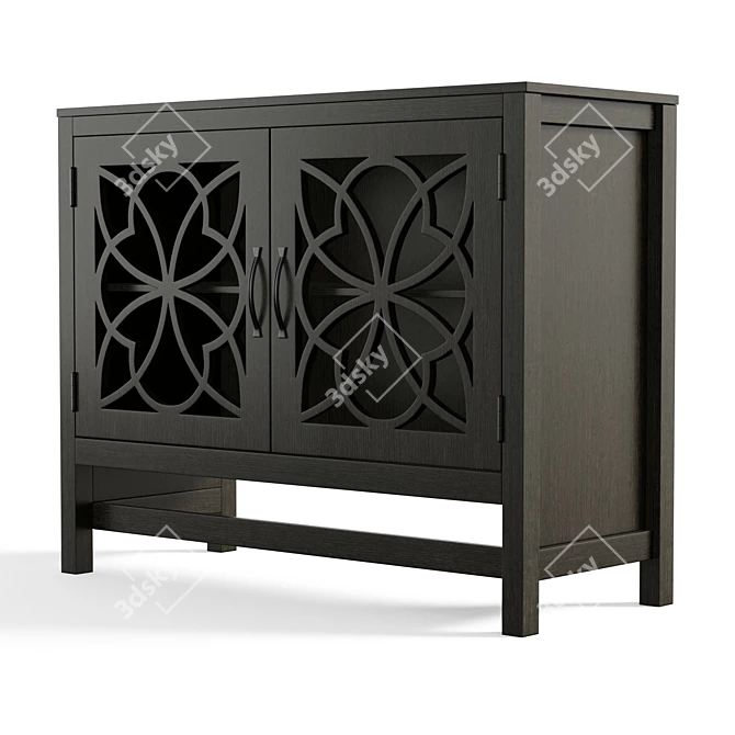 Vintage Mathur Accent Cabinet 3D model image 4