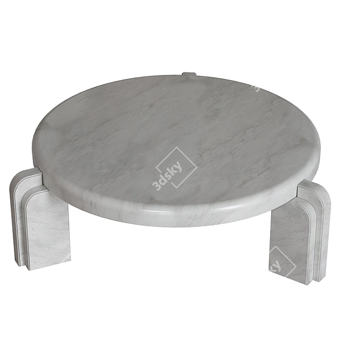 Elegant White Marble Coffee Table 3D model image 5