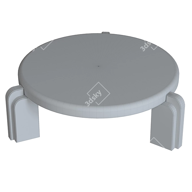 Elegant White Marble Coffee Table 3D model image 6