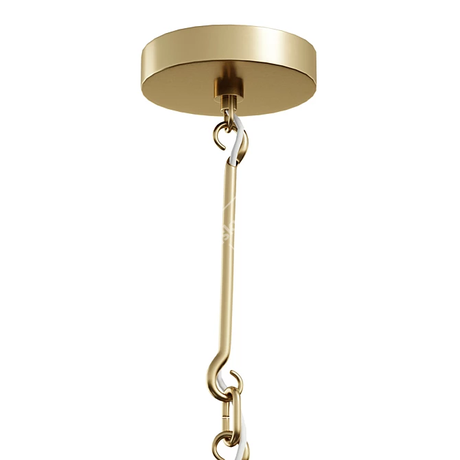 Elegant Gold Pendant 3D model image 4