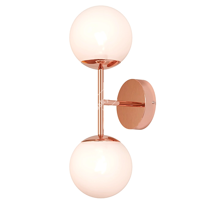 Copper Sconce Globe Wall Light 3D model image 1