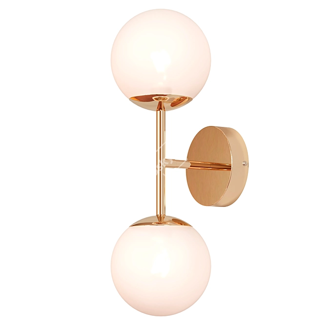 Copper Sconce Globe Wall Light 3D model image 3