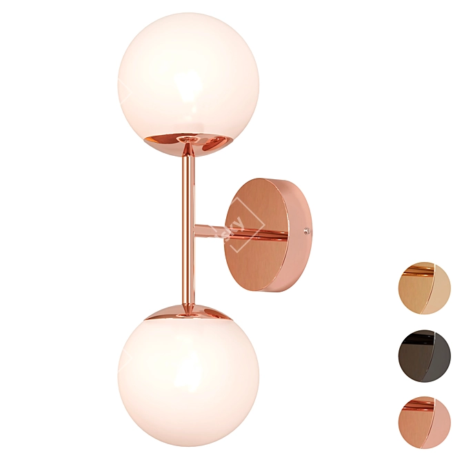 Copper Sconce Globe Wall Light 3D model image 5