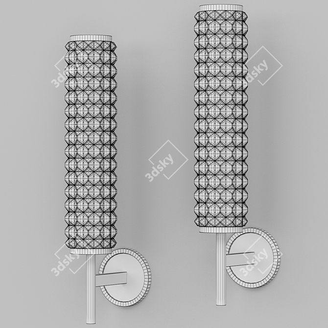 BINA Glass Cylinder Wall Lamp 3D model image 2