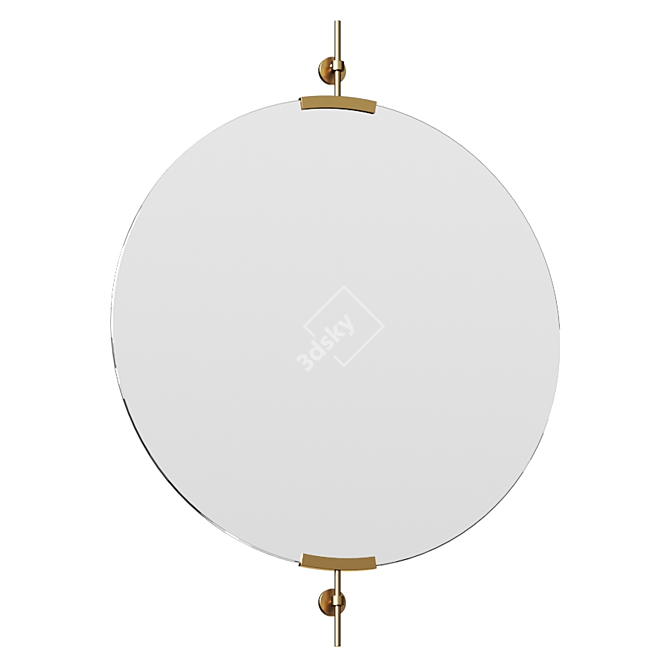 Industrial Floating Wall Mirror 3D model image 1