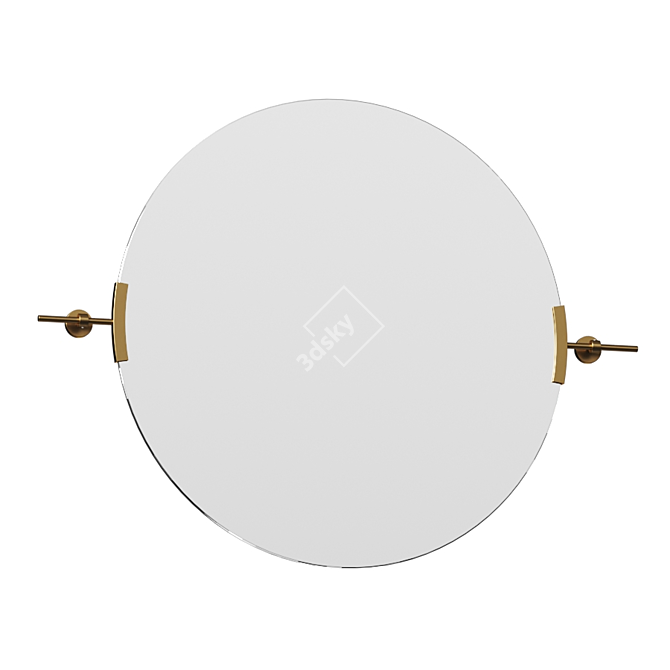 Industrial Floating Wall Mirror 3D model image 2