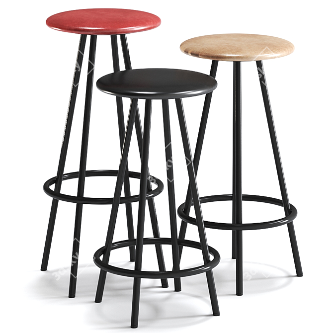 Sleek HOF Bar Stool: Modern Design 3D model image 2