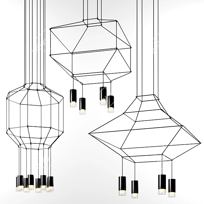 Peking Pendant Chandelier: Elegant Lighting Solution 3D model image 1