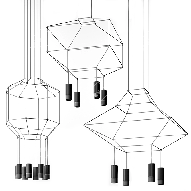 Peking Pendant Chandelier: Elegant Lighting Solution 3D model image 4