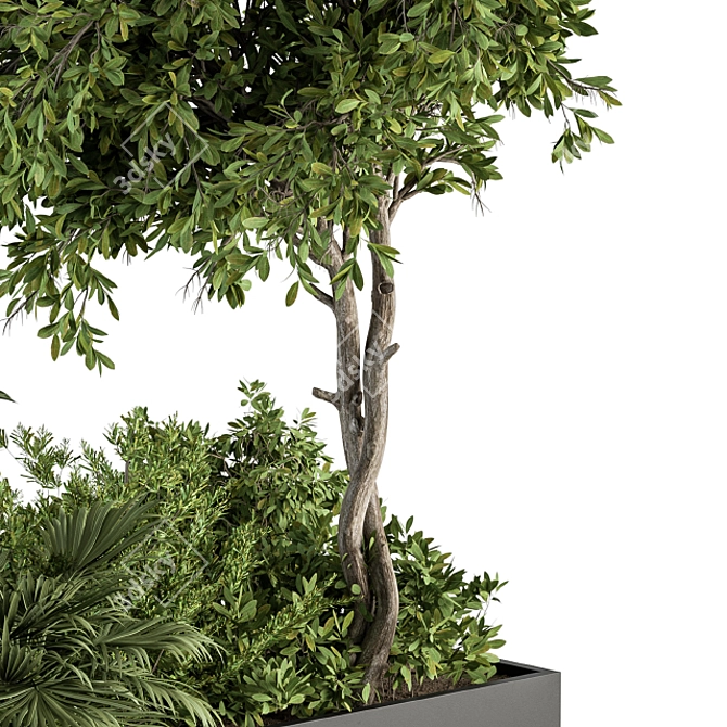 Urban Oasis: Plant Box Bench Set 3D model image 3