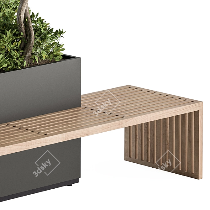 Urban Oasis: Plant Box Bench Set 3D model image 4