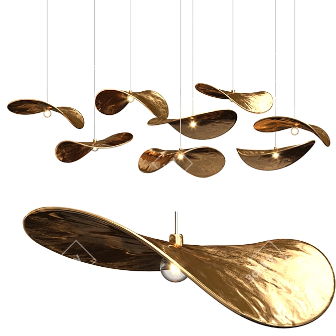 Gervasoni Brass Pendant Light 3D model image 3