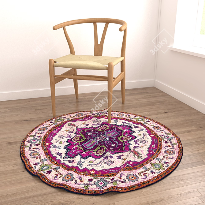 Modern Round Rugs Set 3D model image 6