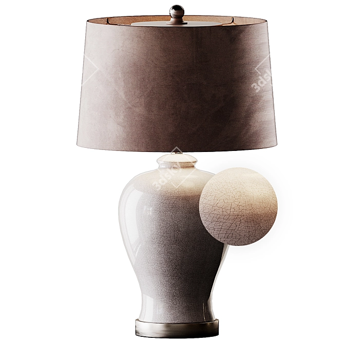 Elegant Hadley Ceramic Table Lamp 3D model image 1