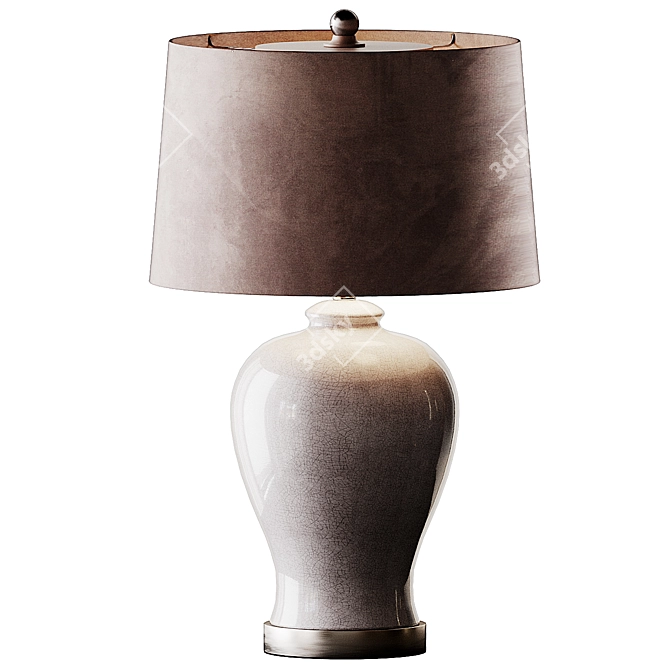 Elegant Hadley Ceramic Table Lamp 3D model image 2