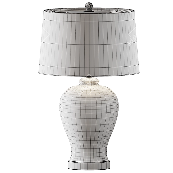 Elegant Hadley Ceramic Table Lamp 3D model image 4