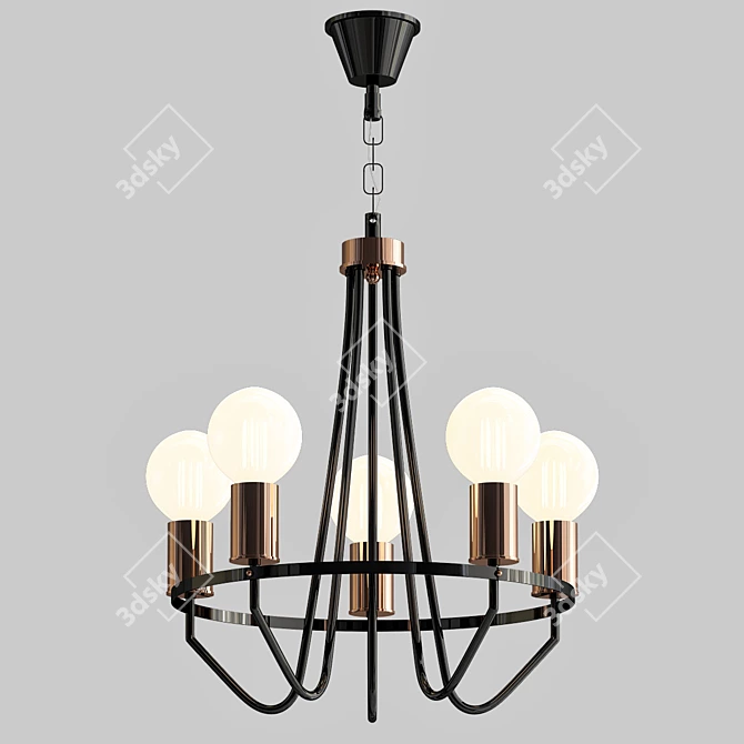 Elegant Freya Arabella Pendant Chandelier 3D model image 3