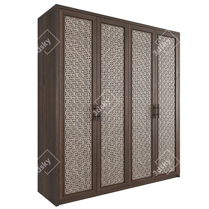 Modern 10-Door Wardrobe 3D model image 1