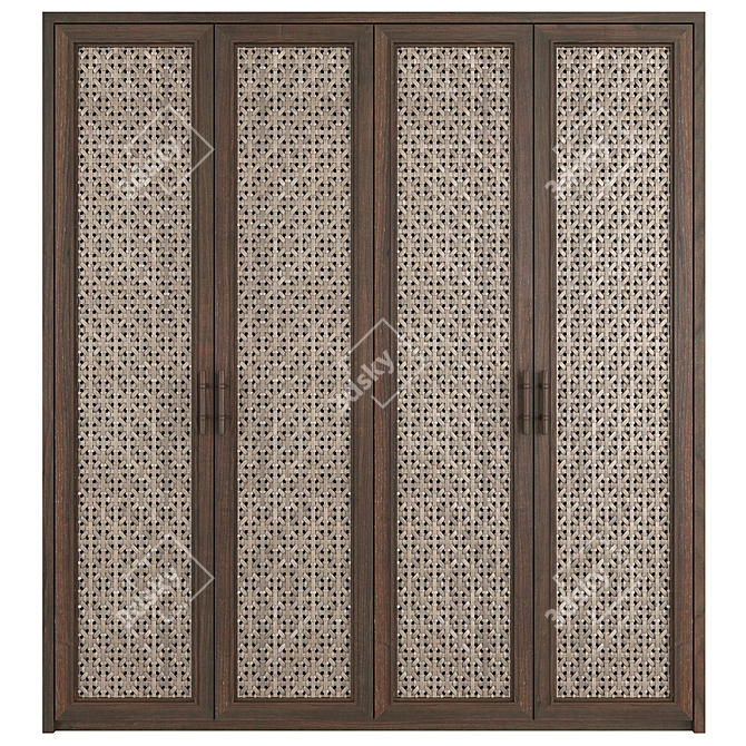 Modern 10-Door Wardrobe 3D model image 2