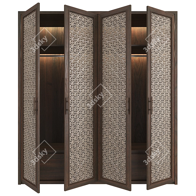 Modern 10-Door Wardrobe 3D model image 3