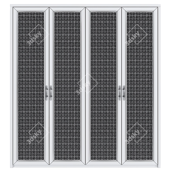 Modern 10-Door Wardrobe 3D model image 4