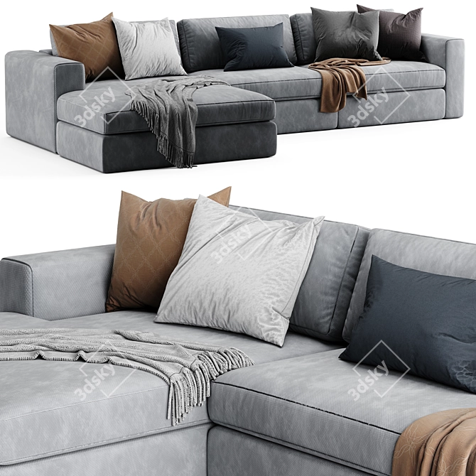 Modern Urban Chaise Longue Sofa 3D model image 1