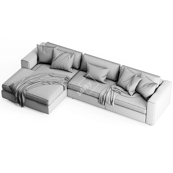 Modern Urban Chaise Longue Sofa 3D model image 7