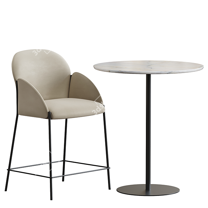 GUBI 1.0 Bar Table - Stylish and Versatile 3D model image 2