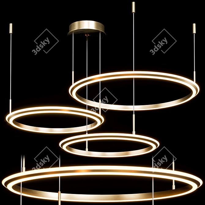 Elegant VISIT Pendant Light 3D model image 2