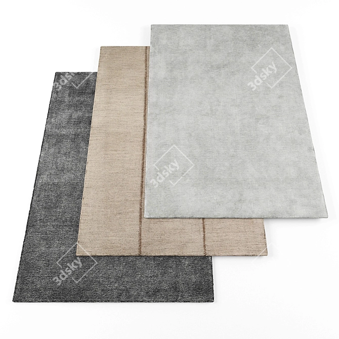 High Resolution Random Set of 5 Rugs 3D model image 1