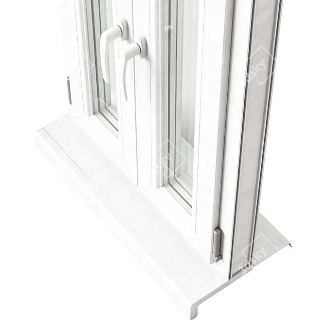 Multi-Color UPVC Double Glazed Window 3D model image 3