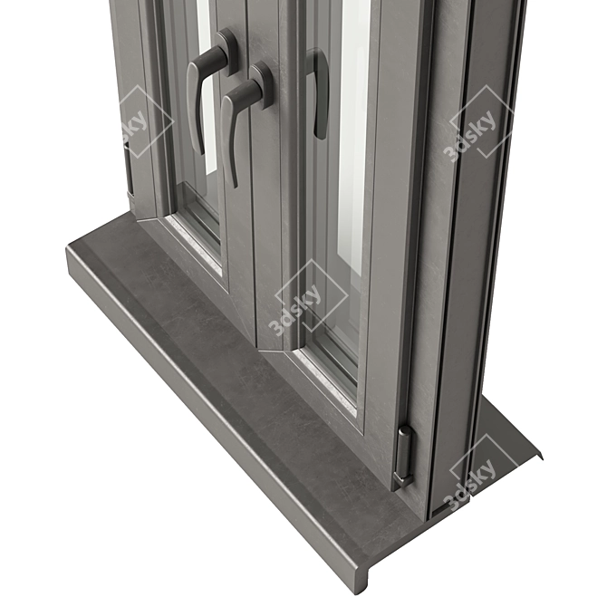 Multi-Color UPVC Double Glazed Window 3D model image 4